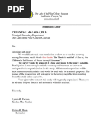 Permission Letter Crisanto S. Magaoay, PH.D.: Our Lady of The Pillar College-Cauayan San Fermin, Cauayan City