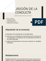 Análisis de la adquisición de conducta mediante técnicas de modificación