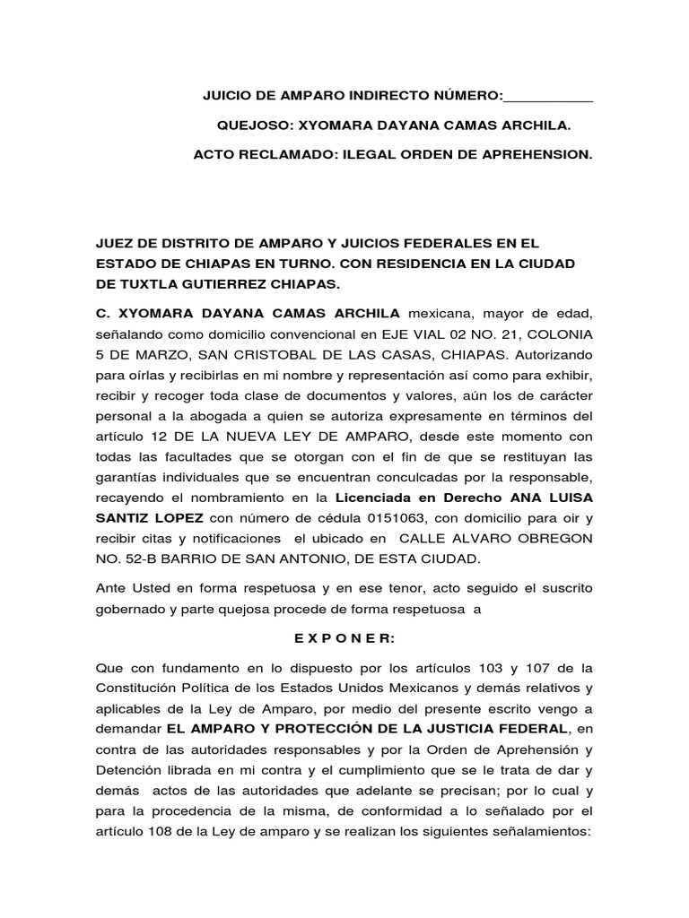 Amparo Indirecto por Orden de Aprehensión | PDF | Caso de ley | Violación
