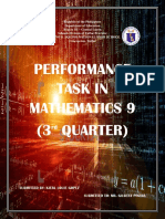 Performance Task in Math 9 for 3rd Quarter