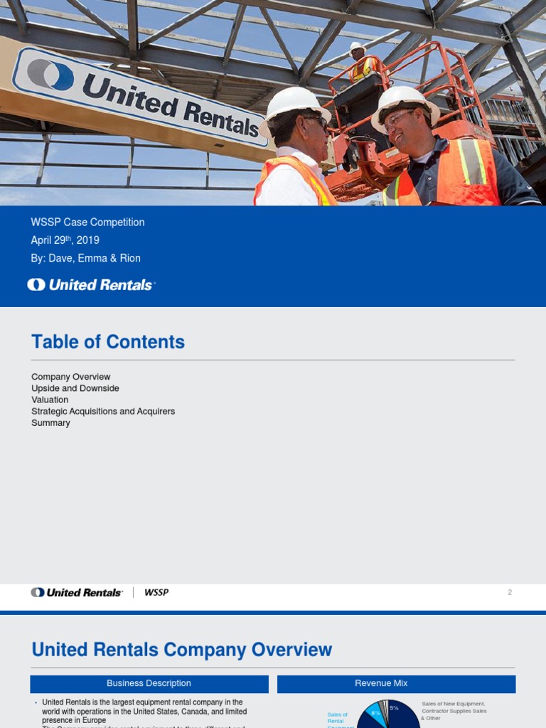 United Rentals Valuation Insights | PDF | Mergers And Acquisitions ...
