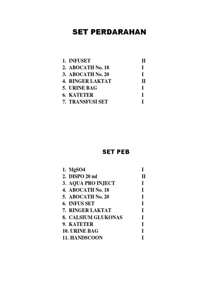 Medical Supply Set Overview | PDF
