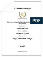 ACCOUNTING Senior Project: Prof. Jonathan Lange