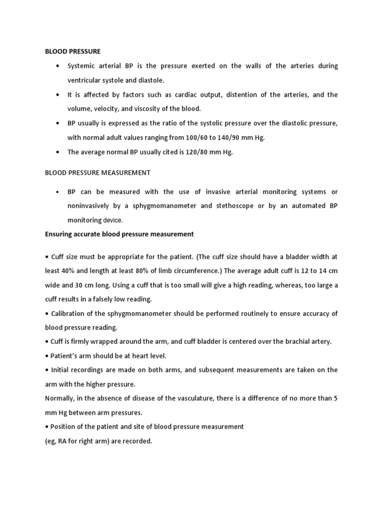 Ensuring Accurate Blood Pressure Measurement | PDF | Pulse | Blood Pressure