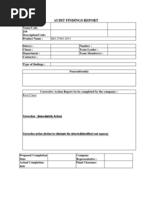 Contoh form audit Internal ISO 27001