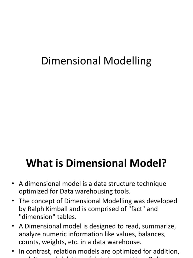 Dimensional Modelling Data Warehouse Data