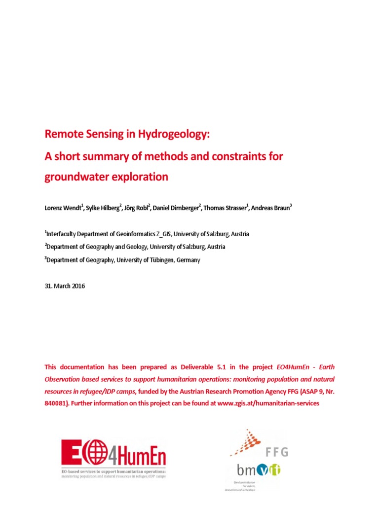 Remote Sensing for Groundwater Mapping | PDF | Aquifer | Groundwater