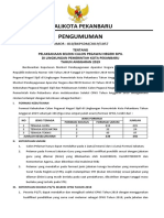 Pengumuman Seleksi CPNS Kota Pekanbaru Tahun 2019