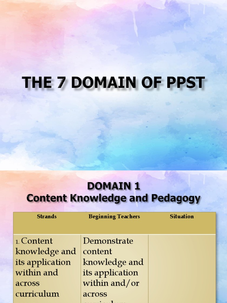The 7 DOMAIN of Ppst Educational Technology Teachers