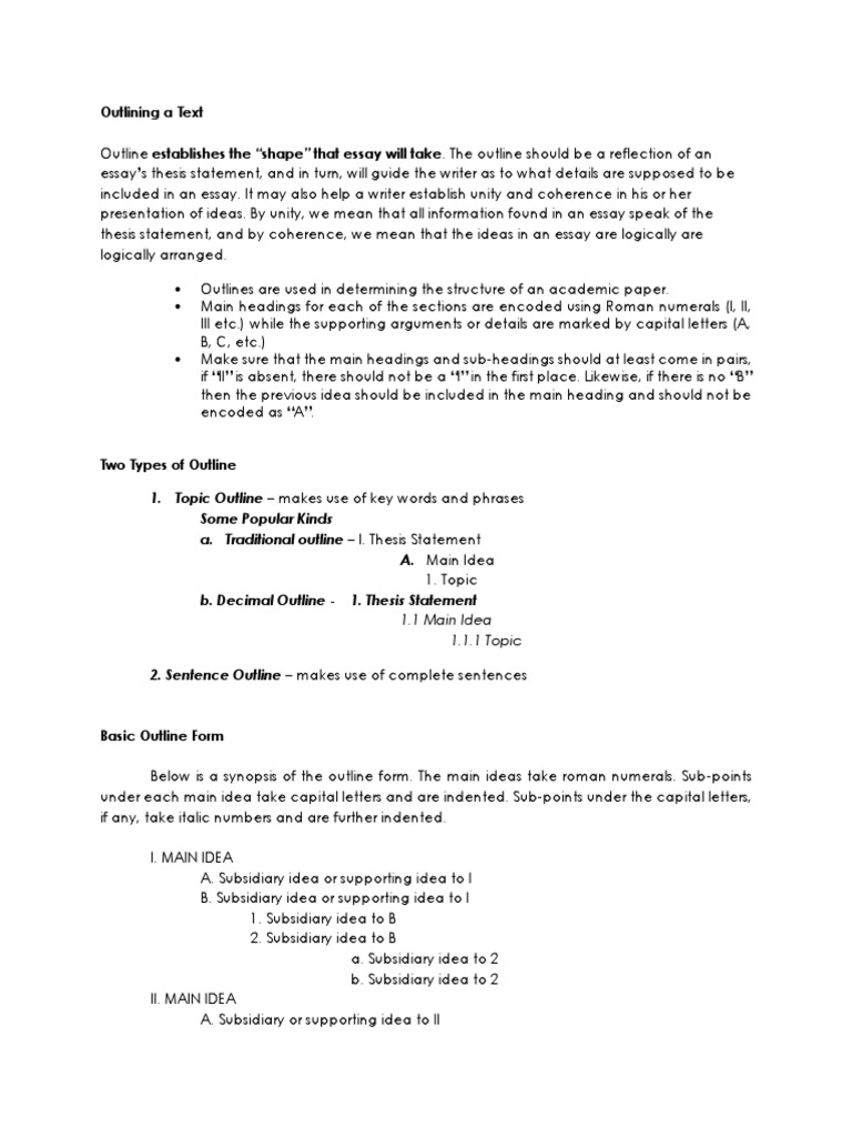 Outlining A Text-STUDENT | PDF | Bioenergetics | Essays