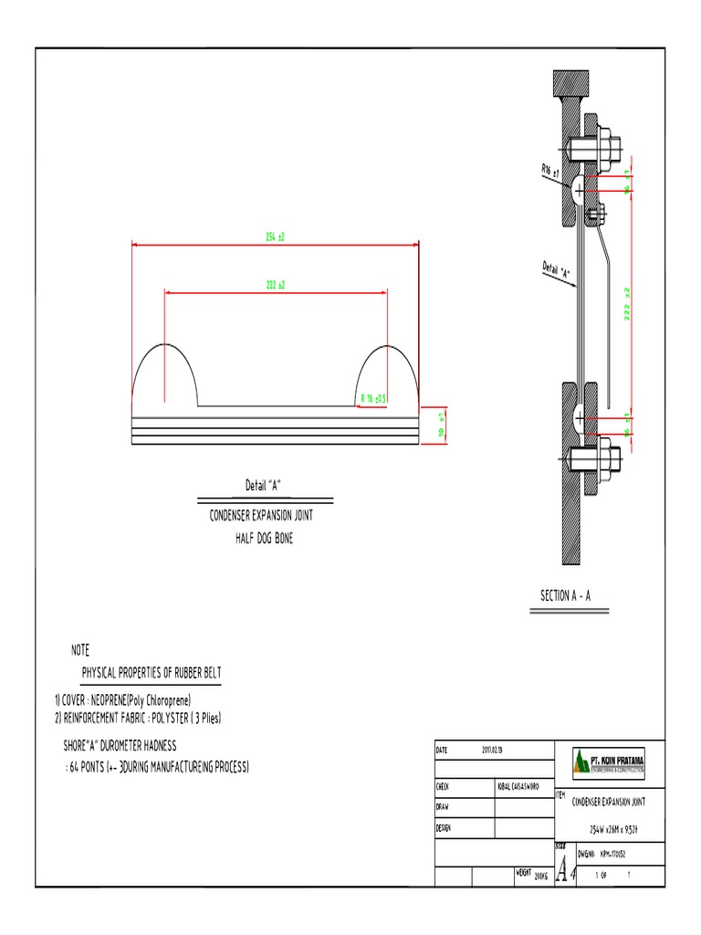 Condenser Expansion Joint (Half Dogbone) PDF PDF