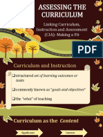 Assessing The Curriculum: Linking Curriculum, Instruction and Assessment (CIA) : Making A Fit