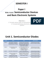 Semester I Paper I ELC-111: Semiconductor Devices and Basic Electronic Systems