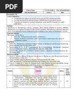 Course Code Course Name L-T-P-Credits Year of Introduction ME407 Mechatronics 3-0-0-3 2016 Prerequisite: Nil Course Objectives