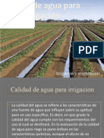 Calidad de Agua para Irrigación