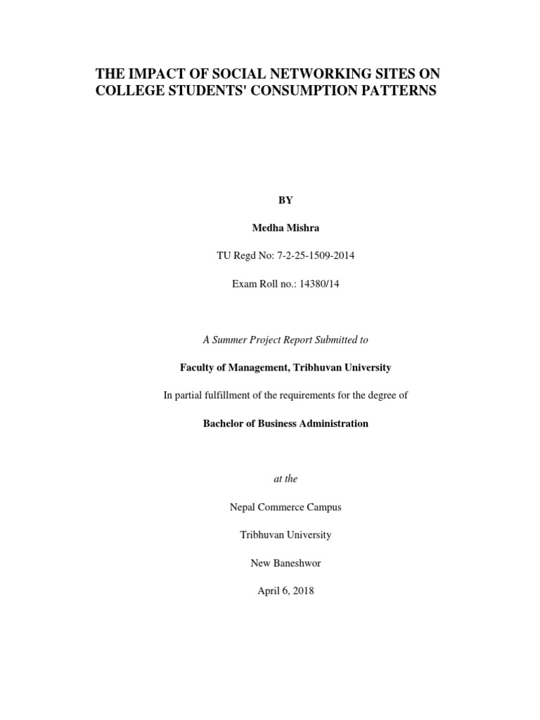 The Impact of Social Networking Sites On College Students' Consumption ...