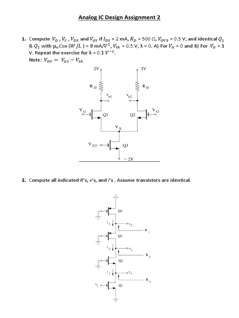 Analog IC Design Assignment Solutions | PDF | Amplifier | Operational ...