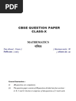 Cbse Question Paper Class-X: Mathematics I1fu1a