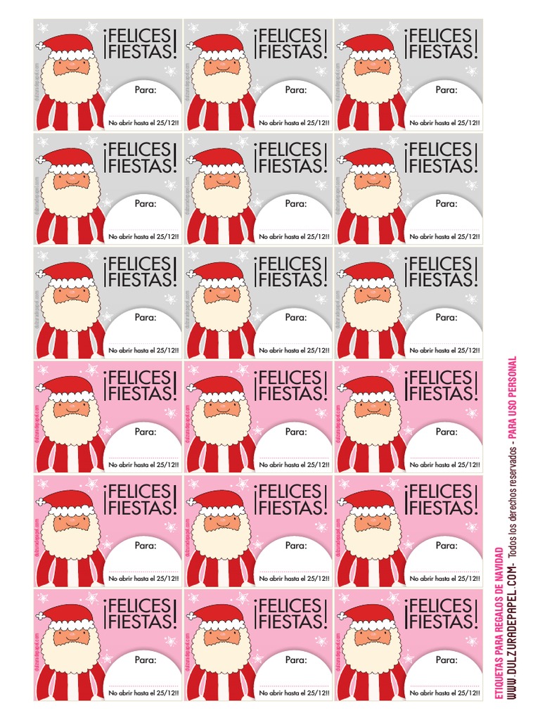 Etiquetas Navideñas para Regalos | PDF | Observancias de diciembre | Navidad, image size:768x1024