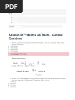 Solution of Problems On Trains - General Questions: Lecturenotes