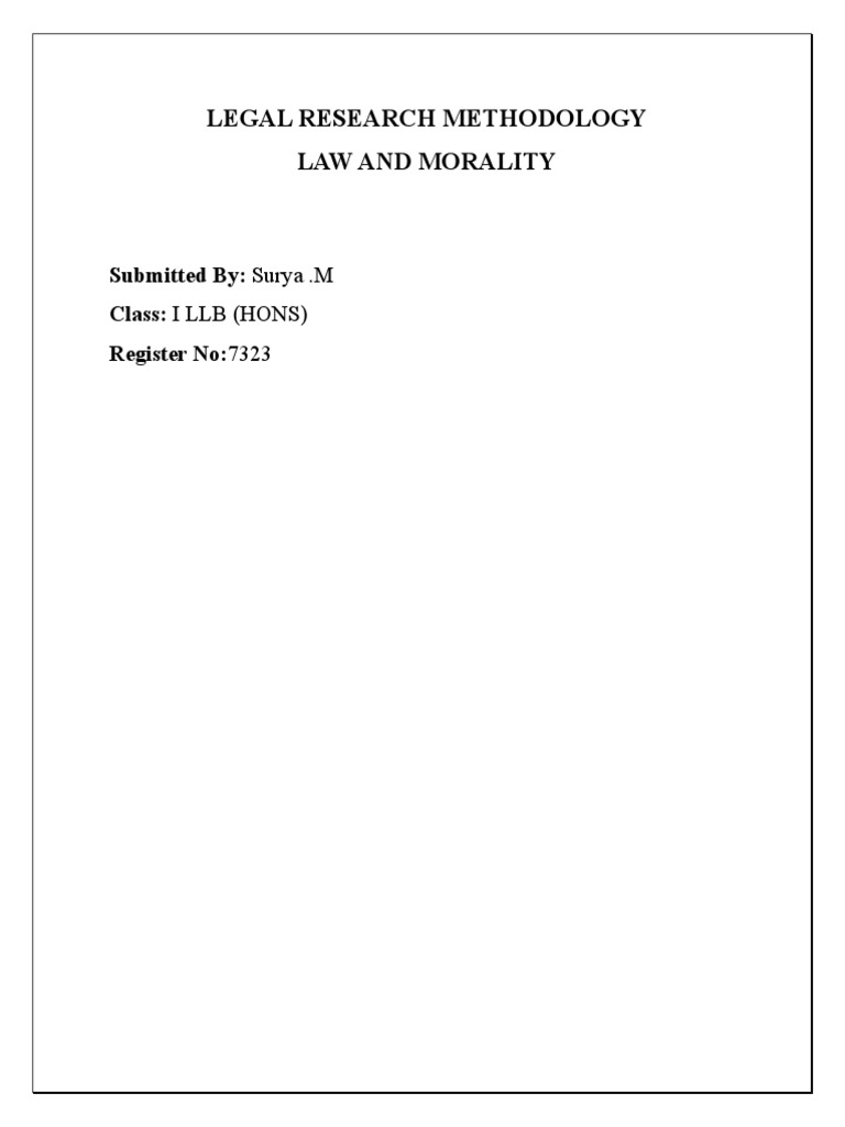 Law and Morality: A Comparative Analysis | PDF | Morality | Jurisprudence
