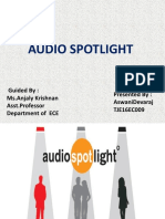 Audio Spotlight: Presented By: Aswanidevaraj Tje16Ec009 Guided By: Ms - Anjaly Krishnan Asst - Professor Department of Ece