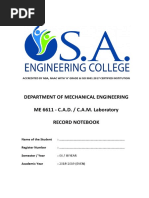 Final Cad-Cam Lab Manual