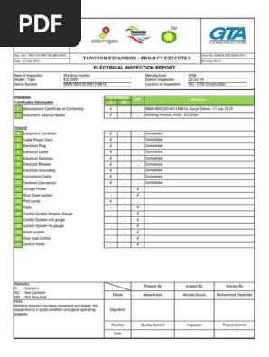 WIM - ES 2500 - Inspection Report