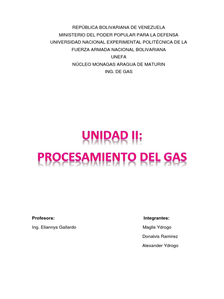 Procesamiento de Gas Natural en Venezuela | PDF | Refinería de petróleo ...