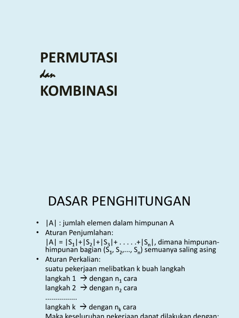 Permutasi dan Kombinasi dalam Matematika | PDF