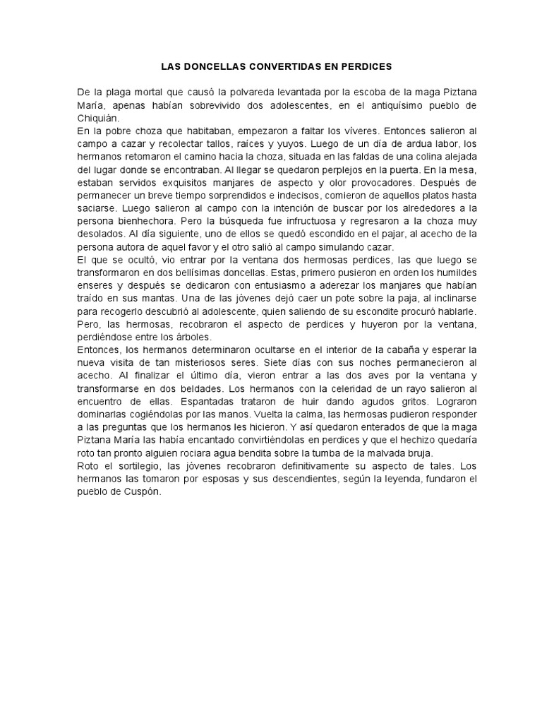 Doncellas y perdices: un hechizo roto | PDF