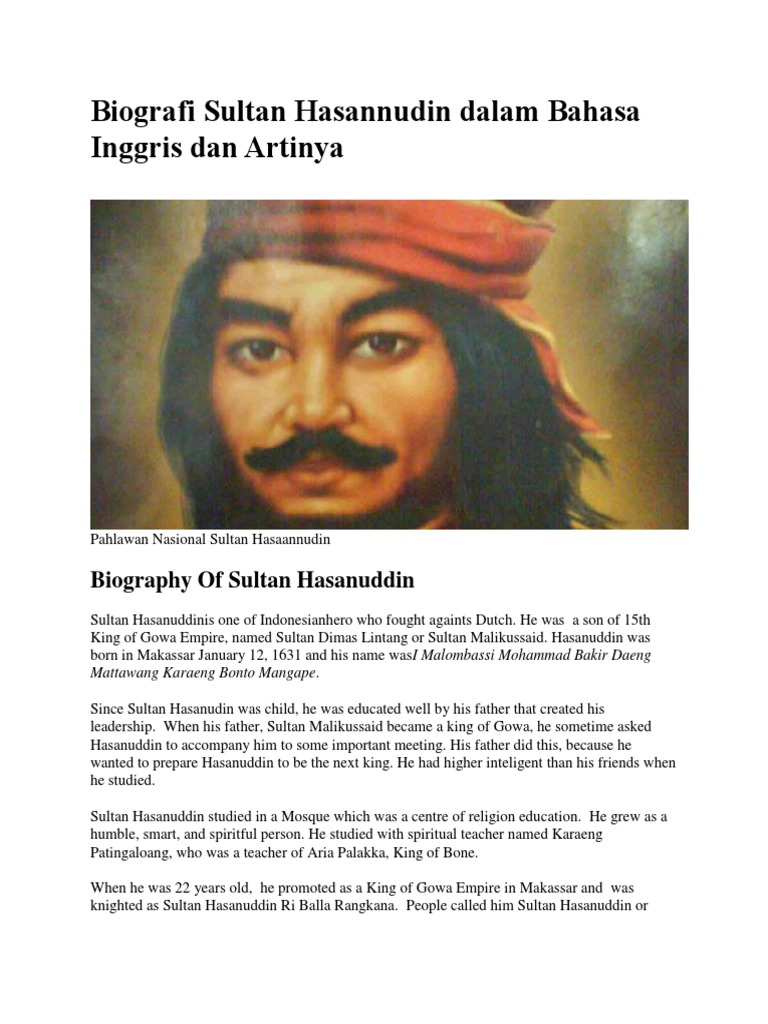 Biografi Pahlawan Indonesia Dalam Bahasa Inggris Singkat Goreng