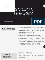 Binomial Theorem: Prepared By: R. I. Ilagan