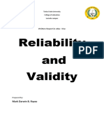 Reliability and Validity: Written Report in Educ 11a