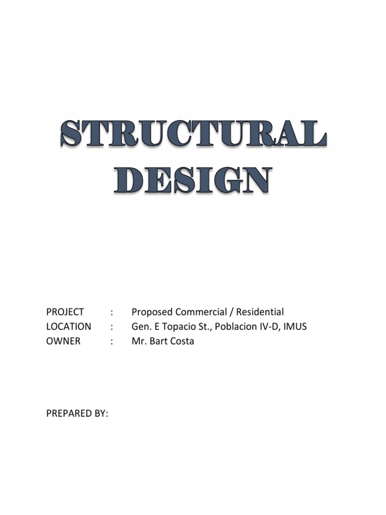 Proposed Commercial/Residential Project in Imus, Cavite: Structural ...