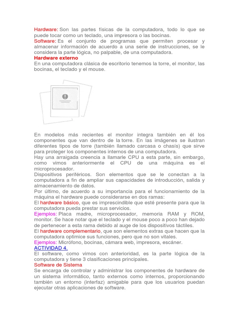 Hardware Externo | PDF | Hardware de la computadora | Software