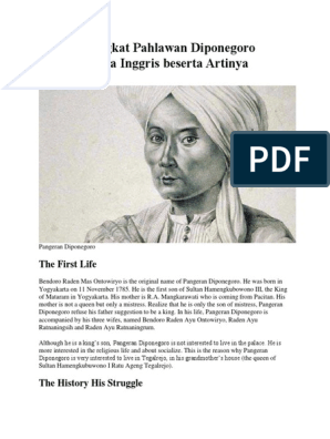 Biografi Singkat Pahlawan Diponegoro Dalam Bahasa Inggris Beserta Artinya Indonesian People Java
