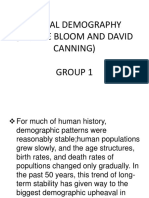 Global Demography (David E Bloom and David Canning) Group 1