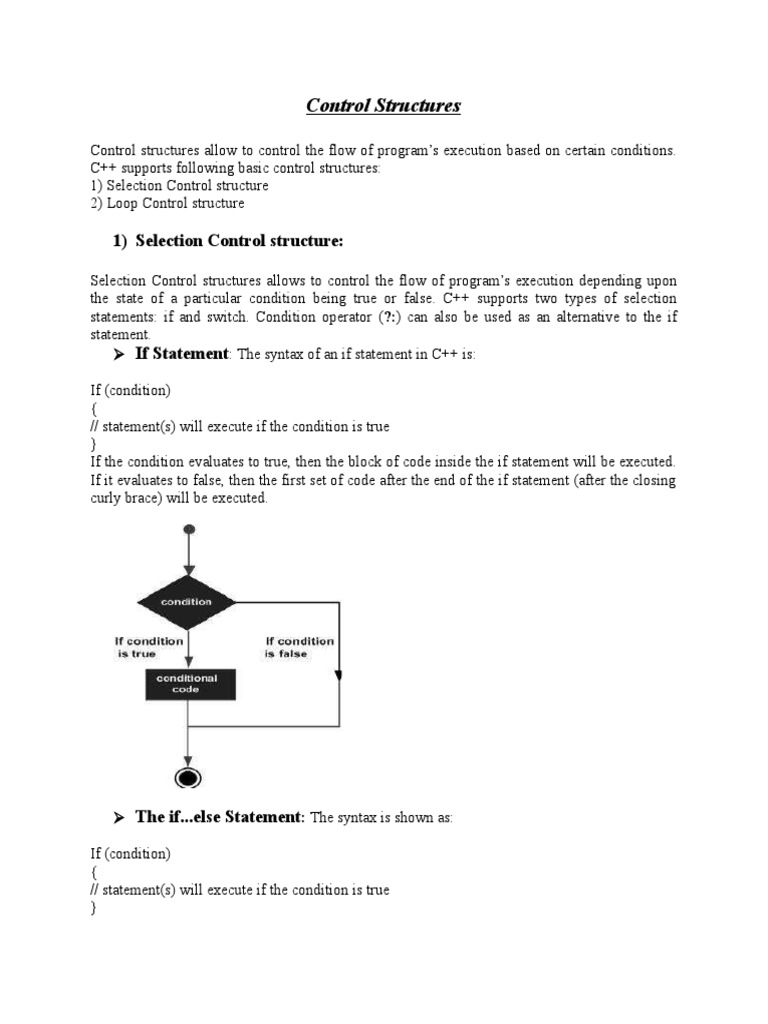 C++ Control Structures Guide | PDF | Control Flow | Software Engineering