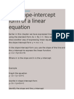 The Slope-Intercept Form of A Linear Equation: Mathplanet Algebra 1 Visualizing Linear Functions