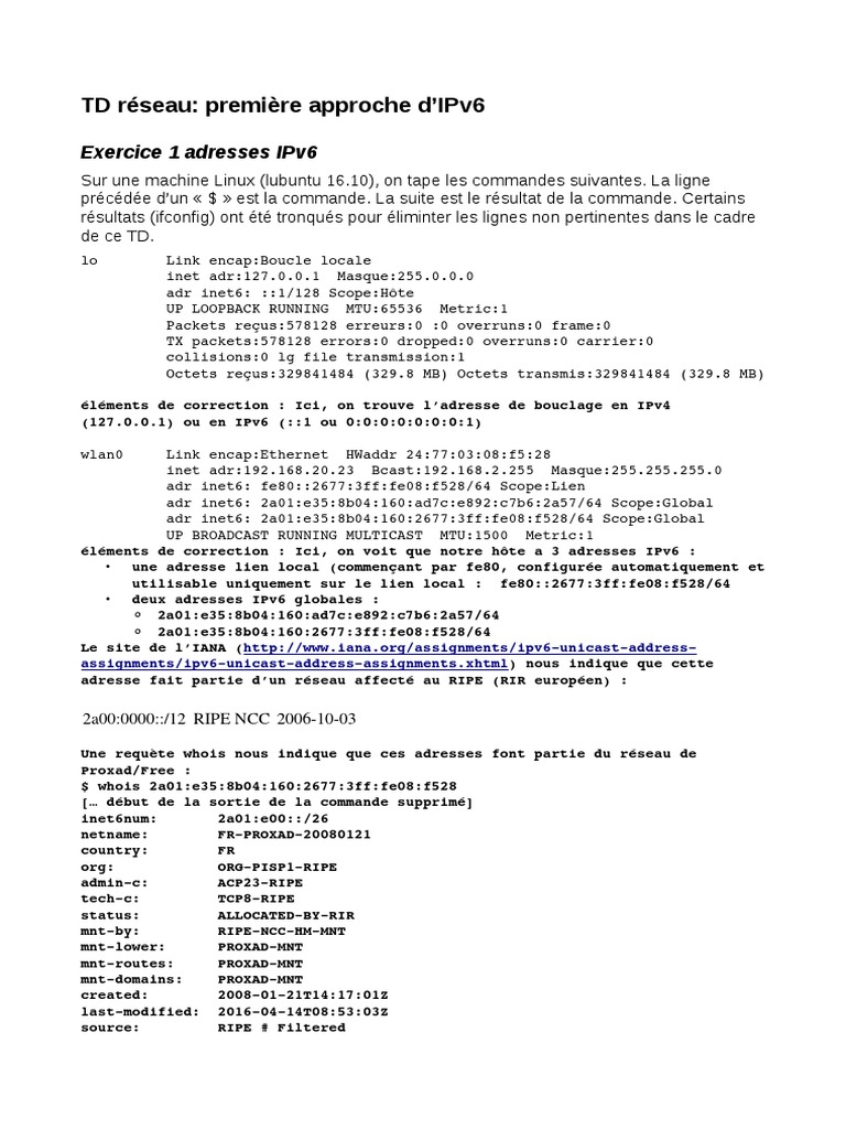 Introduction à l'IPv6 et Proxad | PDF | I Pv6 | Système de noms de domaines