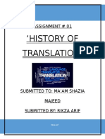 History of Translation': Assignment # 01