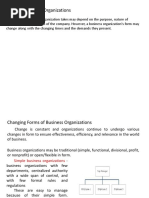 Forms of Organization and Planning