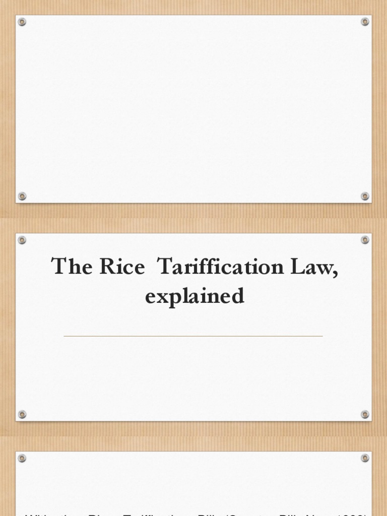 The Rice Tariffication Law, Explained Rice Tariff