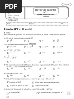 Devoir de Contrôle N°1 2008 2009 Exemple 1