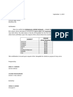 The Principal/Registrar: Subject Grade (First Quarter)