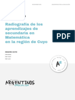 Radiografía de Los Aprendizajes de Secundaria en Matemática en La Región de Cuyo 