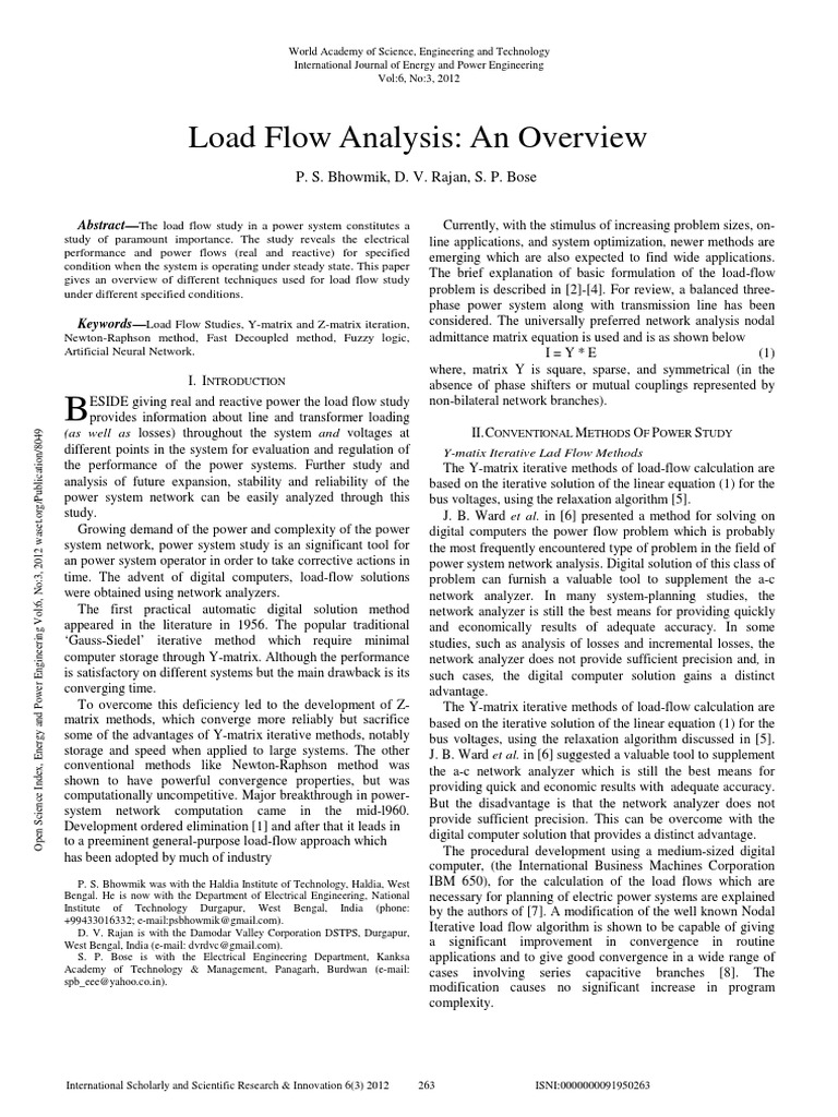 Load Flow Study Techniques Overview | PDF | Scientific Method ...