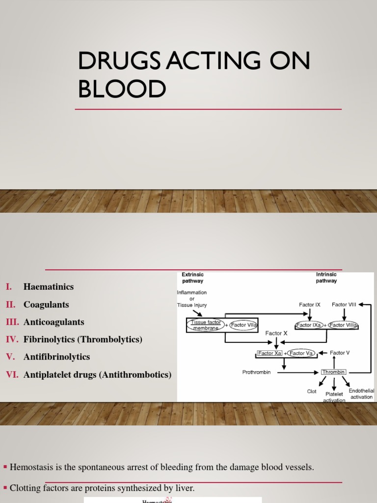 Blood Pharmacology Overview | PDF | Coagulation | Bleeding