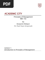Introduction To Principles of Management